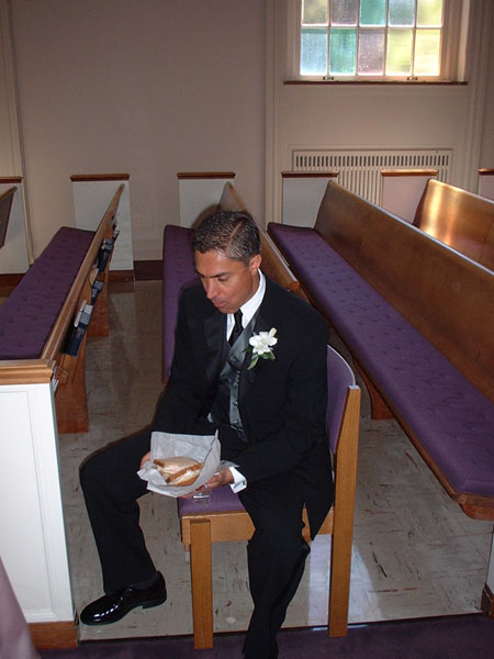 The Ceremony- Syed trying to hold down some food.jpg 59.2K
